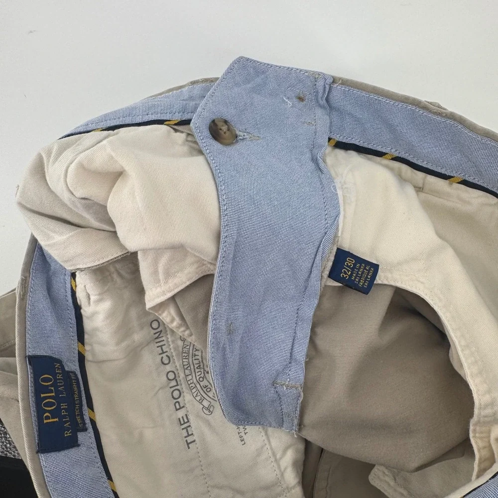 Polo Ralph Lauren Mens Stretch Straight Fit Chino Pants Khaki Tan 32x30